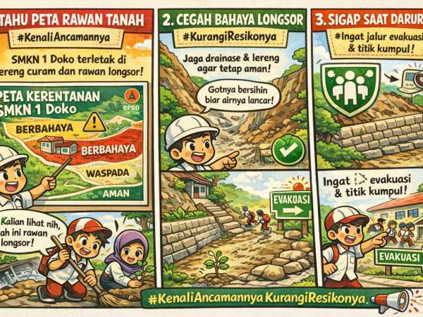 SMKN 1 Doko Gandeng BPBD Jatim: Bersama Jaga Kampus Tetap Aman dan Nyaman                   ( Peta Kerentanan Tanah Kampus 2 SMKN 1 Doko)